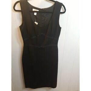 Talbots Womens 8 Black‎ (Bow) Sleeveless Shift Dress Event Date Night Party